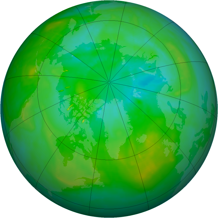 Arctic ozone map for 05 August 2015